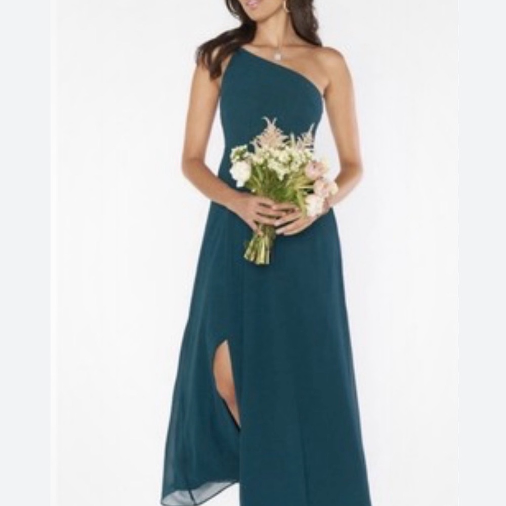 Show Me Your MuMu Teal One Shoulder Dress